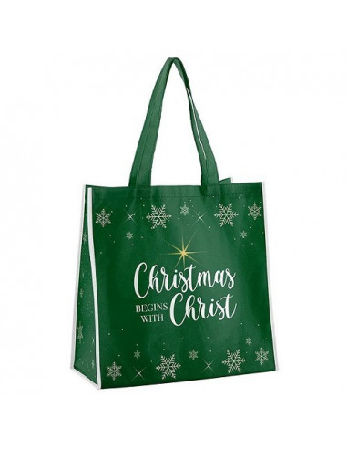 Christmas begins (green)  Christmas Tote