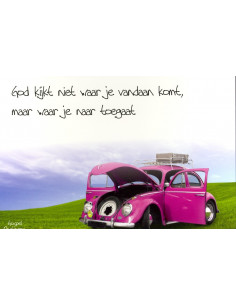 Prentbriefkaart God kijkt...