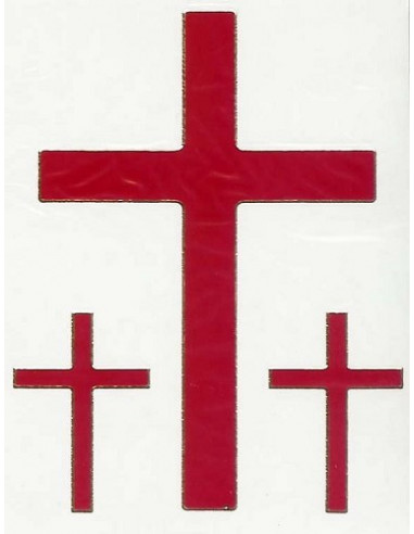 Stickervel kruis rood 3 x 9 cm 6 x 3.5cm