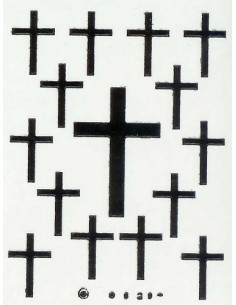 Stickervel kruis 3x15 goud...