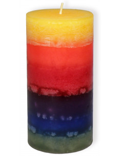 Regenboog kaars 15cm