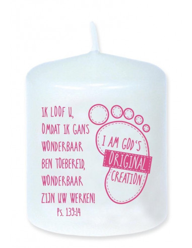 Kaars 6cm God's original roze