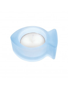 Theelicht vis lichtblauw 6,5cm