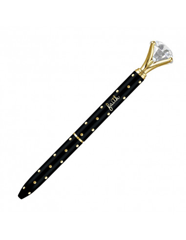 Gold dot gem pens black/gold