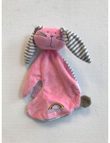 Konijn tutdoek roze God zorgt