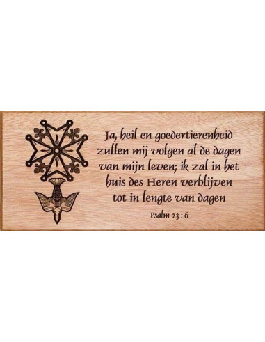 Wandbord 22x10cm ja heil en goedertieren