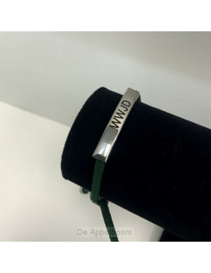 Touwarmband wwjd groen