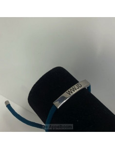 Touwarmband wwjd blauw