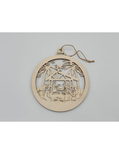 Wooden nativity hanger with...