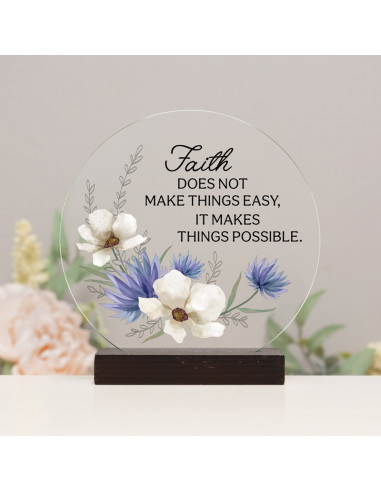 Round sitter Faith makes things possible