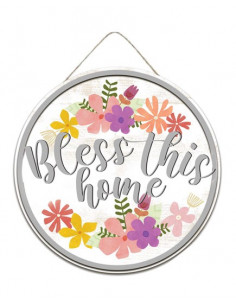 Round wallplaque Bless this...