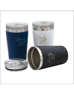 Thermosbeker Zwart Dank God...