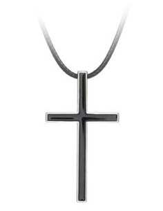 Necklace Cross Black Alloy