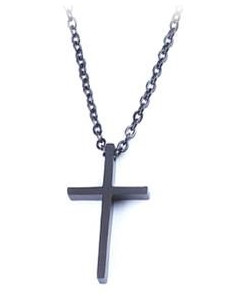Necklace Cross Black...