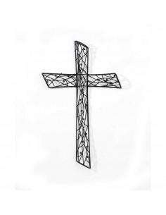 Wired open metal cross 53cm