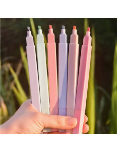 Set of 6 pastel highlighters