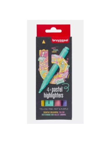 Highlighters droog 4 pastel