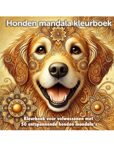 Honden mandala kleurboek voor volwassene