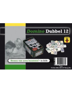 Domino dubbel 12 in blik