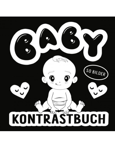 Kontrastbuch Baby - Schwarz Weiß Buch mi