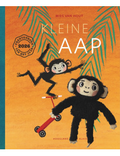 Kleine aap met knuffel