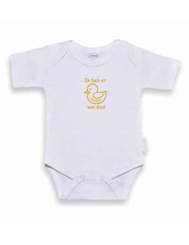 Romper wit/oker 50-56 eendje van God