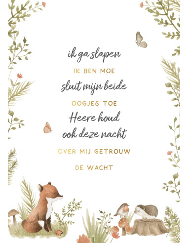 Poster A4 Ik ga slapen ik ben moe