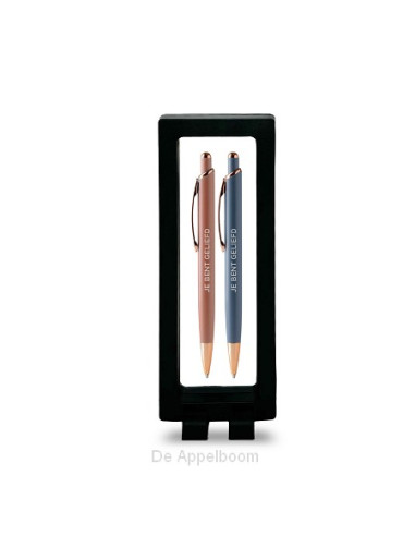 Set van 2 pennen, roze en blauw