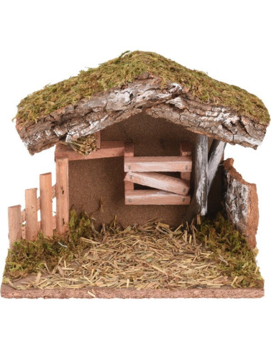 Wooden stable for nativity set (empty)