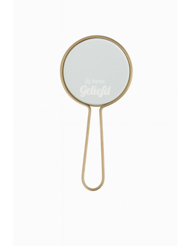 Handspiegel goud  Jij ben Geliefd