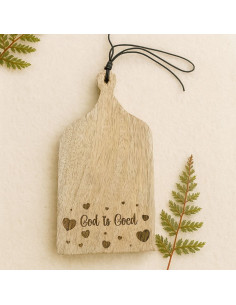 Houten snijbordje God is...