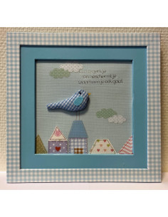 Schilderij baby blauw God...