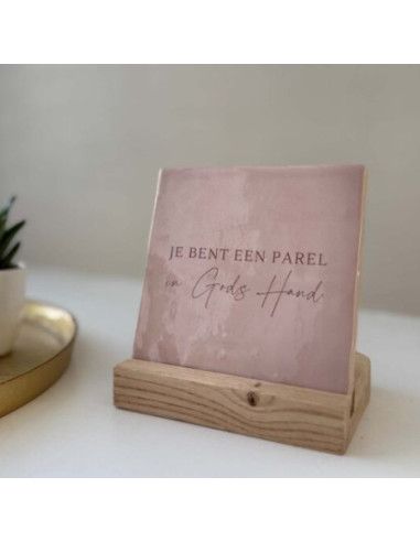 rustiek tegel roze je bent een parel