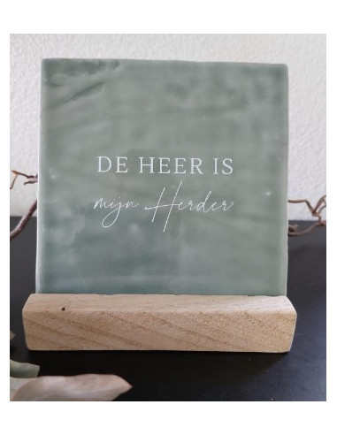 rustiek tegel groen de heer is mijn herd