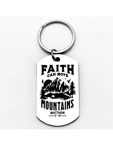 Keyring Metal ID Tag Faith can move moun