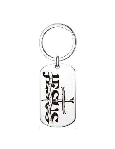 Keyring Metal ID Tag Jesus way truth lif