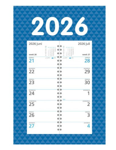 Omlegweekkalender op schild 2026