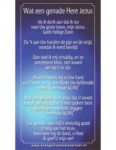 Kaart wat een genade Here Jezus