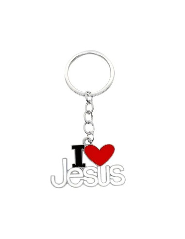 Metal/Enamel Keyring I (heart) Jesus