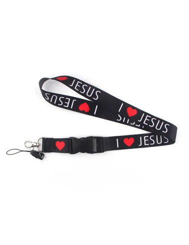 Lanyard Black   I love Jesus