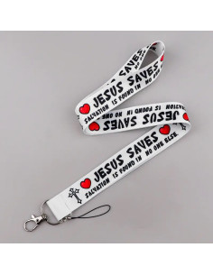 Lanyard White Jesus Saves