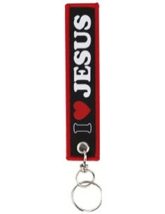 Keyring Polyester I love Jesus