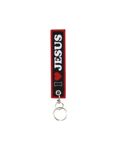 Keyring Polyester I love Jesus