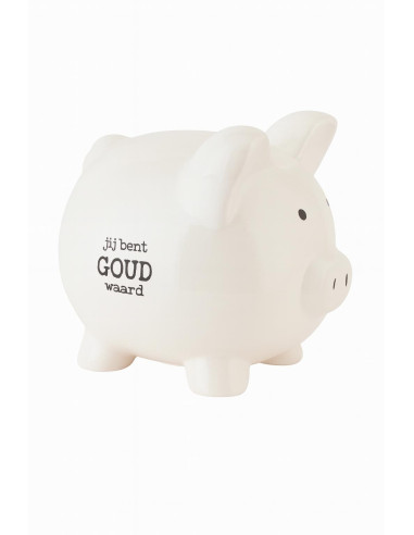 Spaarvarken groot Jij bent waardevol wit