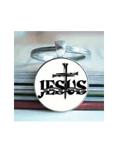 Keyring Metal/Epoxy Jesus...