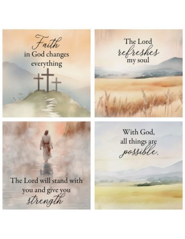 Coaster Set (4) Watercolor Faith