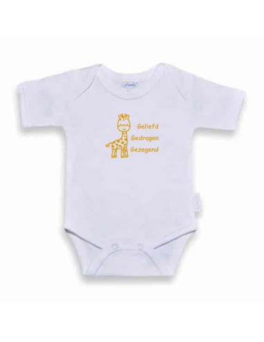 Romper wit/oker 62-68 Geliefd gedragen g