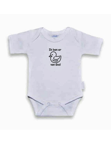 Romper wit/zwart 62-68 eendje van God