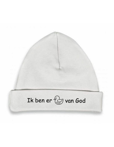 Babymutsje wit/zwart 62-68 eendje van Go