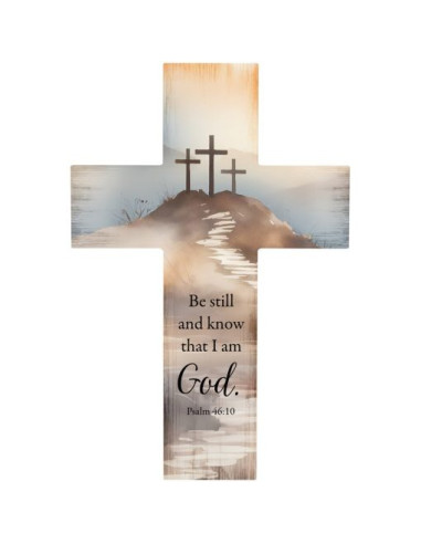 Wall Cross 35,6x23,5cm Be still and know